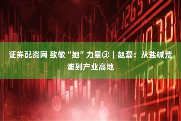 证券配资网 致敬“她”力量③｜赵磊：从盐碱荒滩到产业高地