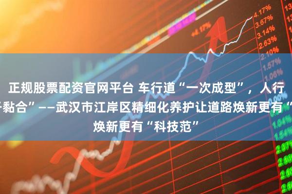 正规股票配资官网平台 车行道“一次成型”，人行道“速干黏合”——武汉市江岸区精细化养护让道路焕新更有“科技范”